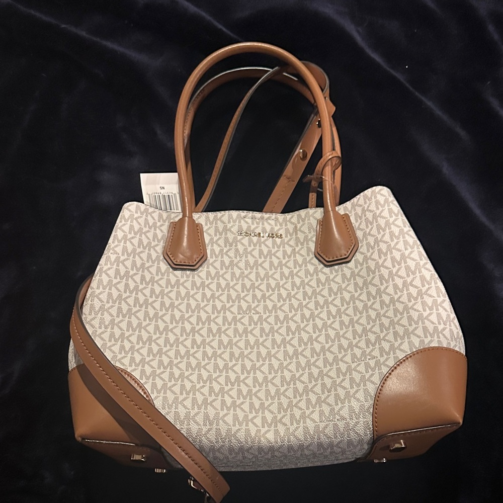 Michael Kors Tan and Cream Satchel